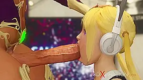 A cute gamer girl gets her ass fucked hard by a sexy dickgirl in the gaming bedroom