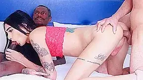 Tgirl Maira Dimov Receives a BBC Creampie After Interracial Threesome