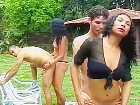 Dude And She-male Fucking Each Other Outdoors