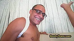 Bigass blondie TS cockriding her lover