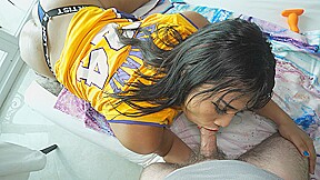 Basketball booty ladyboy fucks guy anal after he fucked her first