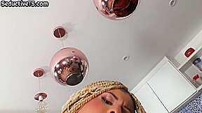 Seductive TS dominant babe deepthroat sucked by Asian guy