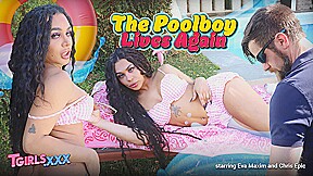 TGIRLS XXX – Eva Maxim Feels Hot To Fuck The Poolboy