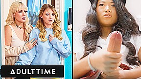 ADULT TIME – Futanari Hentai Fan Alona Bloom Caught Jerking Off By New College Roommate Melody Marks