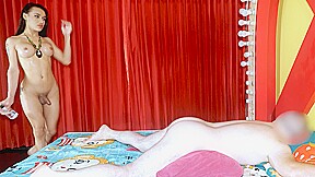 Huge cock Laos femboy teen fucks guy anal after giving a massage