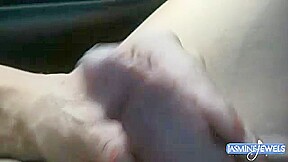 Irresistible transsexual playing with her cock while driving